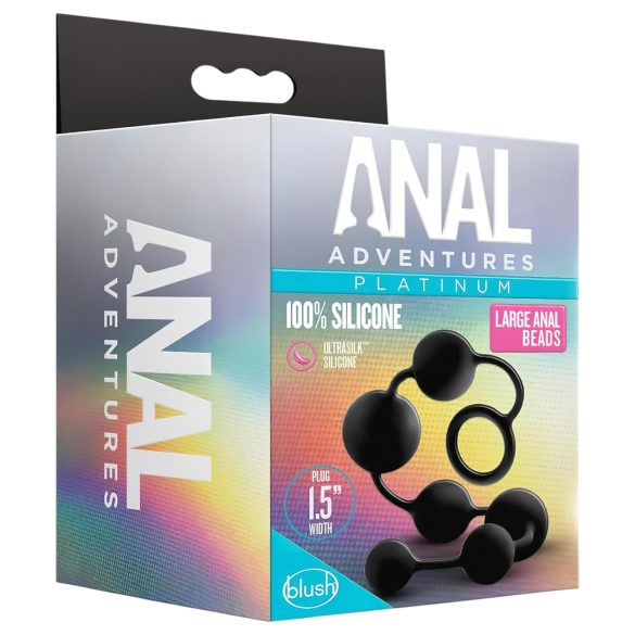 Anal Adventures - analni dildo z izboklinami - črn