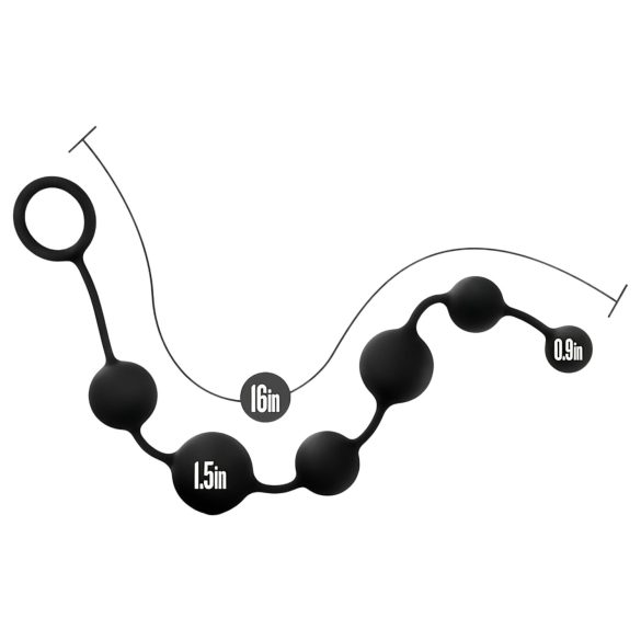 Anal Adventures - analni dildo z izboklinami - črn