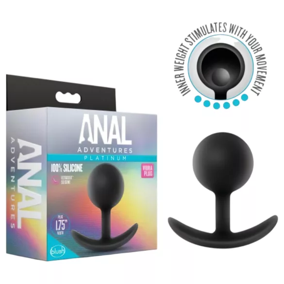 Anal Adventures Platinum - analni vibrator čep - črna