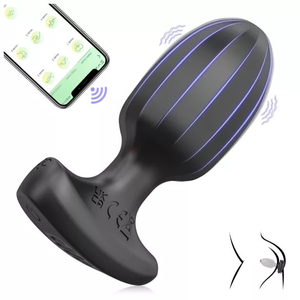 AlvUp - analni vibrator - pameten - črna