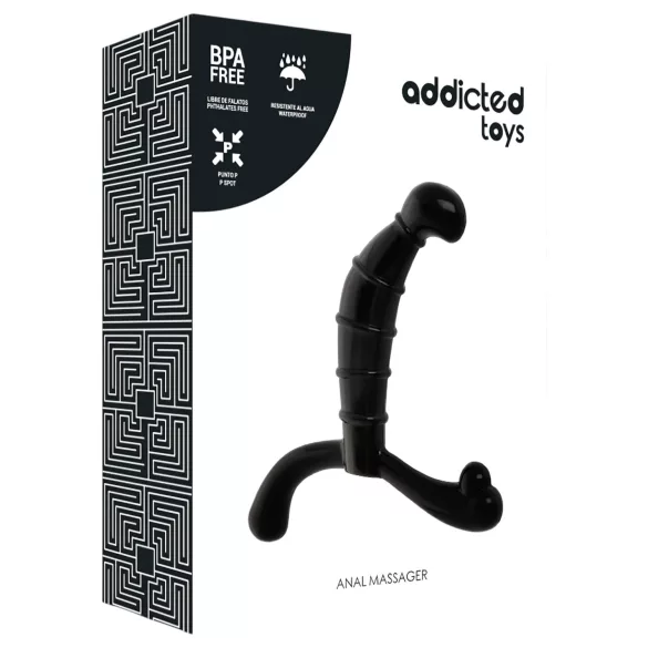 Addicted Toys - masažer prostate in presredka (črn) - 11,3 cm