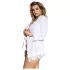 Subblime Queen Plus - čipkasti komplet halje - bela (XL-2XL)