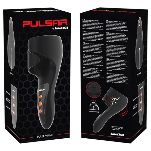 JamyJob - vibrator za glavico penisa - pulzirajoč - črna