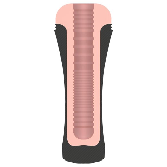 JamyJob - realistična umetna vagina v ohišju - črna/naravna