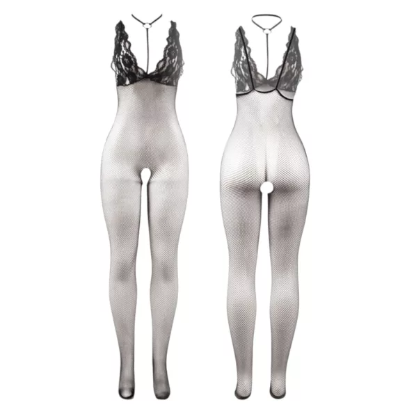 Subblime 951993 - mrežasti body z ovratnico - črna - S-L