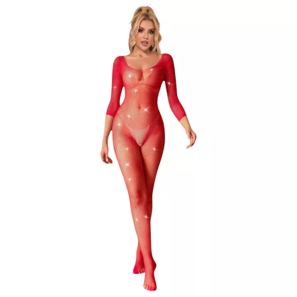 Subblime 952419 - catsuit z bleščicami - rdeča - XS-M