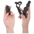 Addicted Toys - analni vibrator z vrtljivo glavo in erekcijskim obročkom - črn