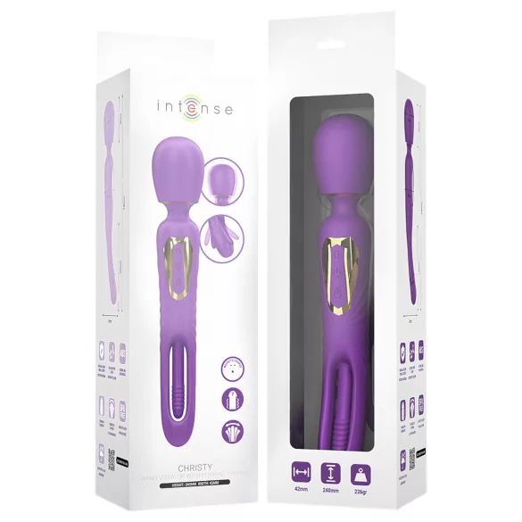 Intense Christy - vibrator z gibajočim jezičkom - masažni - vijoličen