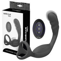   Addicted Toys - analni vibrator s penisnim in testisnim obročkom - črn