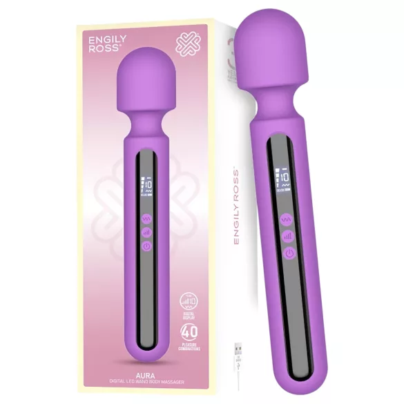 Engily Ross Aura - vibrator za masažo - akumulatorski, digitalni - vijoličen