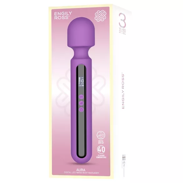 Engily Ross Aura - vibrator za masažo - akumulatorski, digitalni - vijoličen