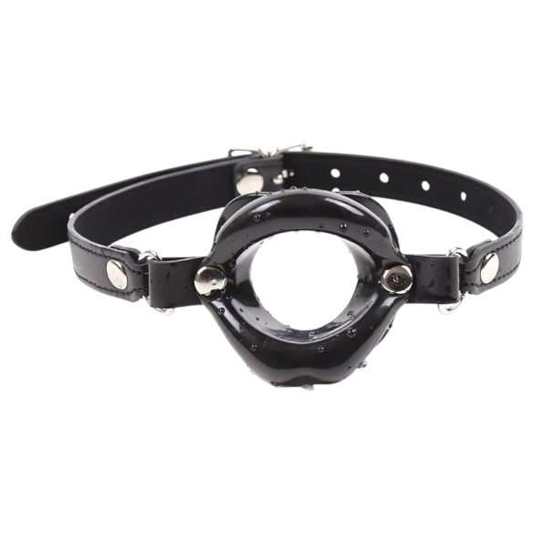 Latetobed - ustni gag v obliki ust - silikon - črna