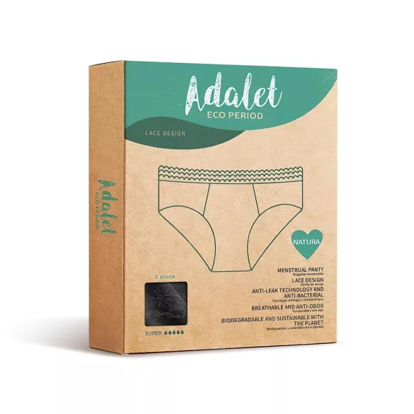 Adalet Natura Super - menstrualne hlačke - črna