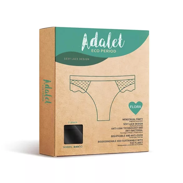 Adalet Flora Normal - menstrualne hlačke - črna - L