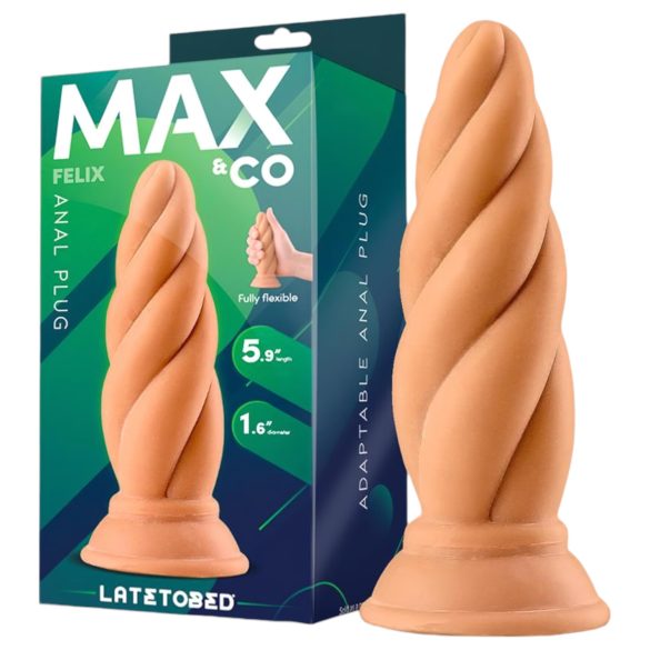 Max & Co Felix - analni čep vijugast - 15cm natur