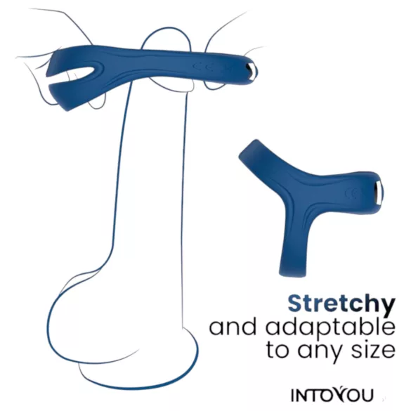 INTOYOU - vibracijski erekcijski obroč za penis in moda - modra barva