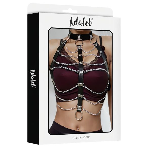 Adalet Hilda - veganski pas z verižico (črna)