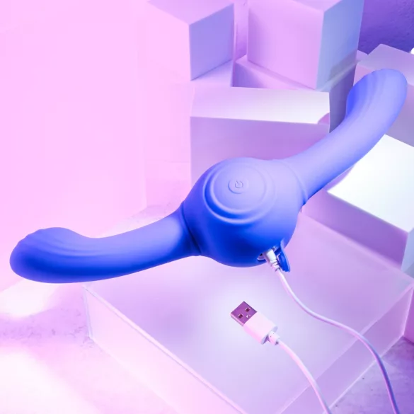Evolved - dvojni vibrator z vibracijo in premikanjem - polnljiv - vijoličen