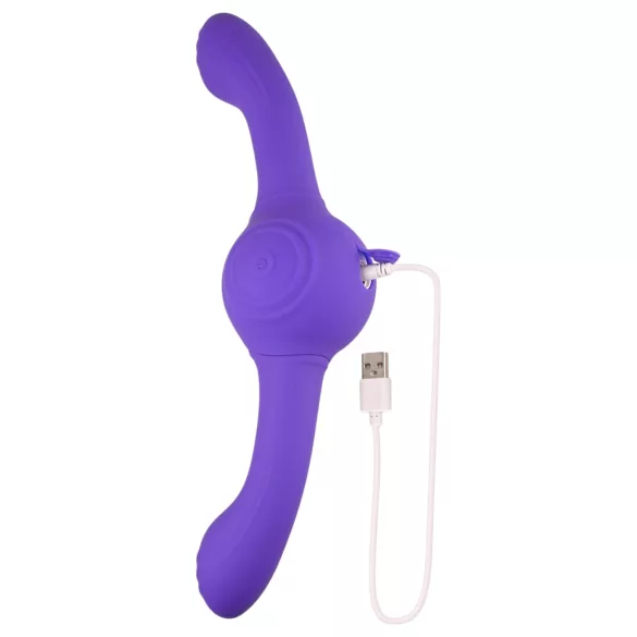 Evolved - dvojni vibrator z vibracijo in premikanjem - polnljiv - vijoličen