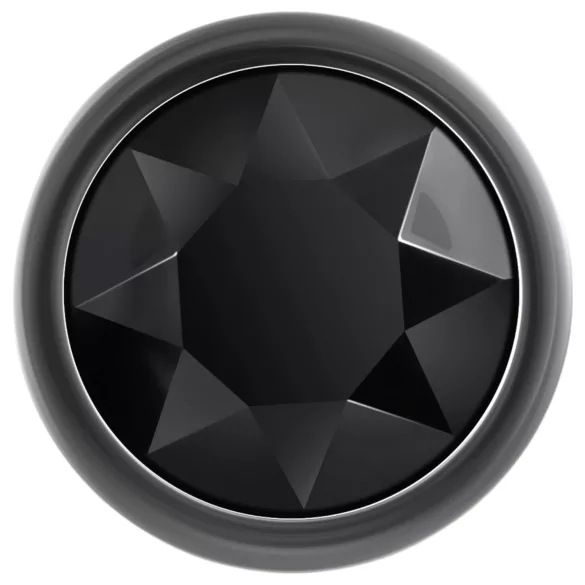 Evolved Black Gem - kovinski analni čep set s črnim kamnom (srebrn)