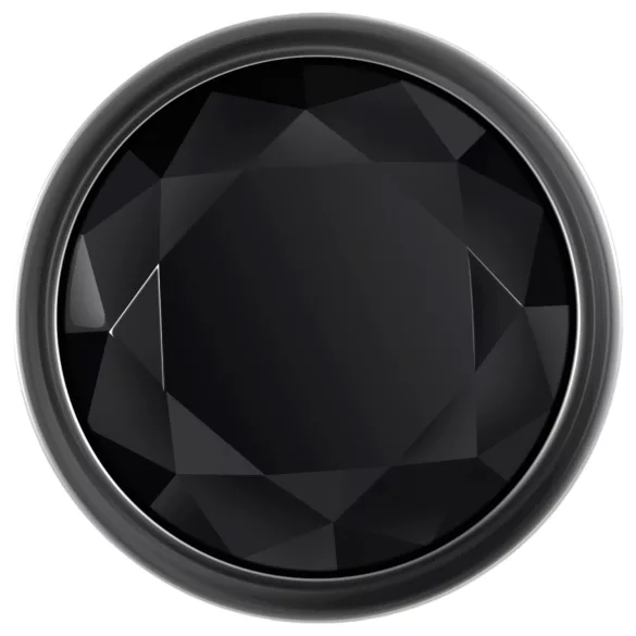 Evolved Black Gem - kovinski analni čep set s črnim kamnom (srebrn)