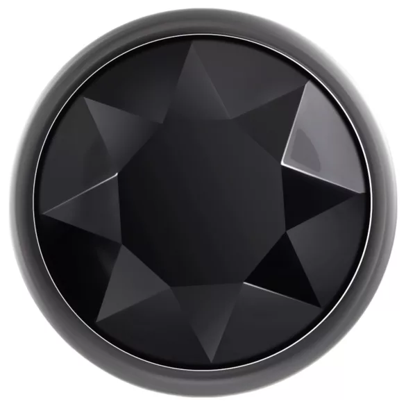 Evolved Black Gem - kovinski analni čep set s črnim kamnom (srebrn)