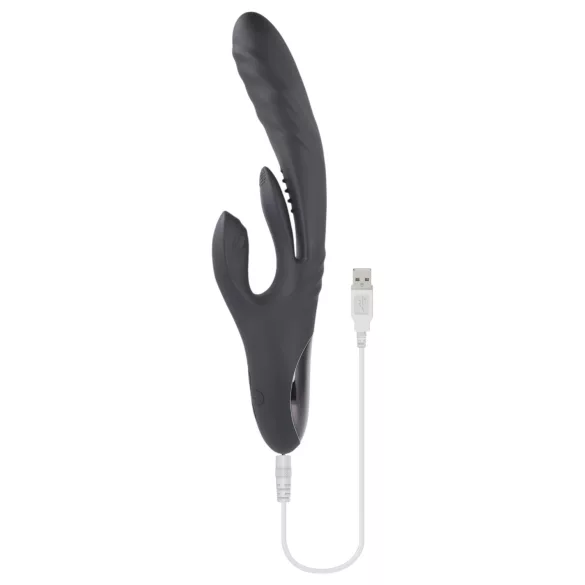 Playboy Rapid Rabbit - vibrator za klitoris in točko G - akumulatorski - črn