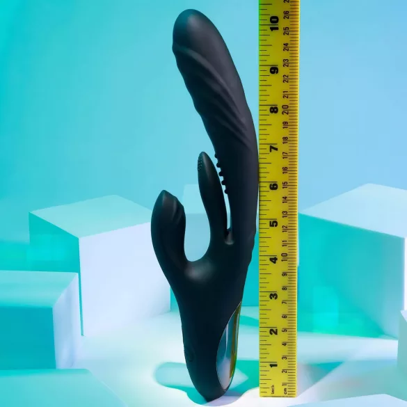 Playboy Rapid Rabbit - vibrator za klitoris in točko G - akumulatorski - črn