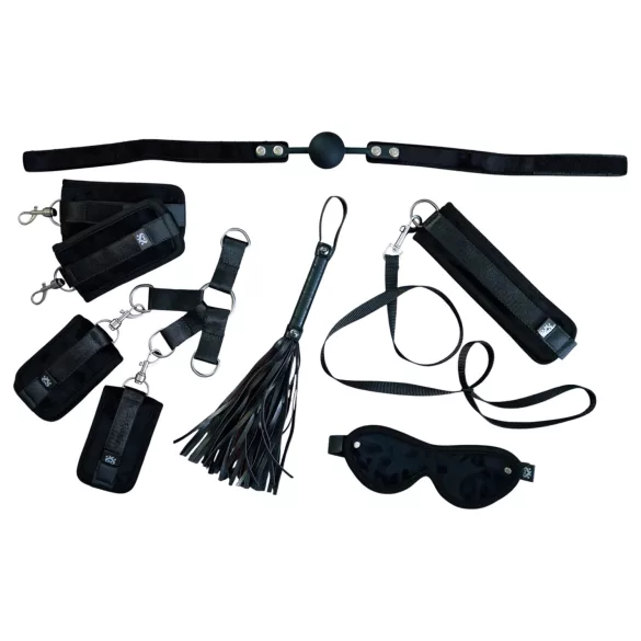 Sei Mio - bondage set - črna - 6-delni komplet