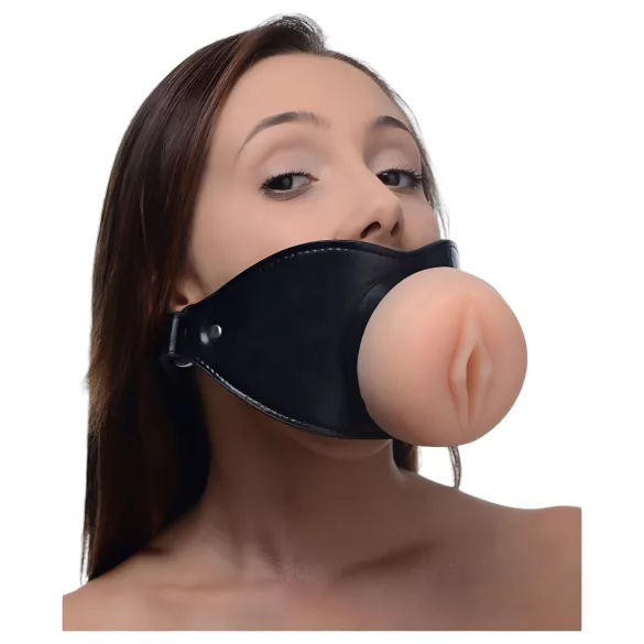 Master Series - ustni gag - vagina oblika - natur