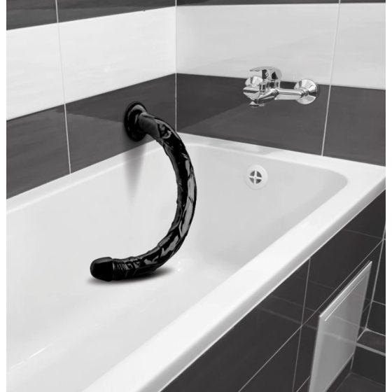 Hosed Realistic Anal Snake 19 - analni dildo z objemko (črn)
