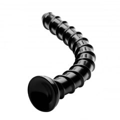   Hosed Swirl Tchick Anal Snake 18 - analni dildo z objemko (črn)