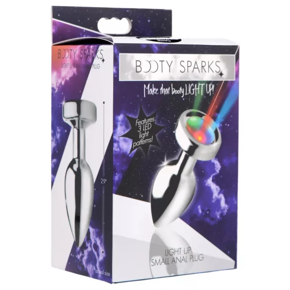 Booty Sparks - analni čep z lučko - majhen - srebrna
