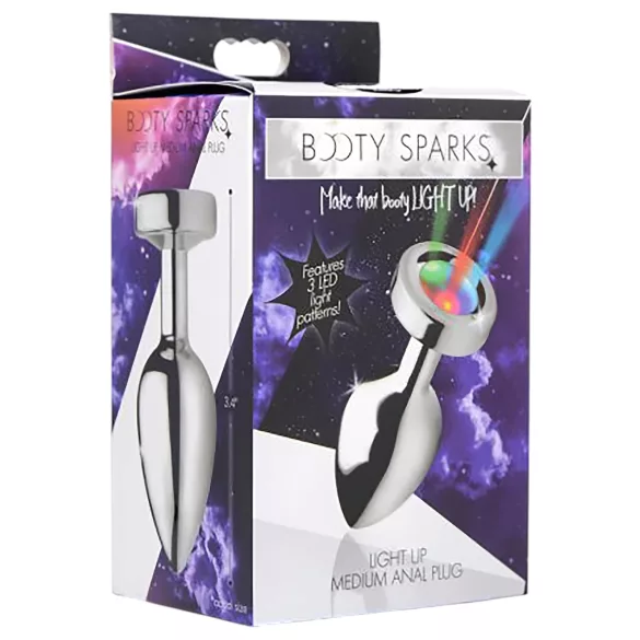 Booty Sparks - analni čep z lučko - srednji - srebrn