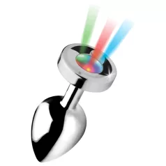   Booty Sparks - analni čep s svetlobnim učinkom - velik - srebrn