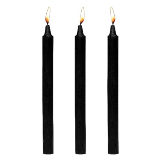 Dark Dippers Fetish - komplet parafinskih sveč za telo - črna (3 kosi)