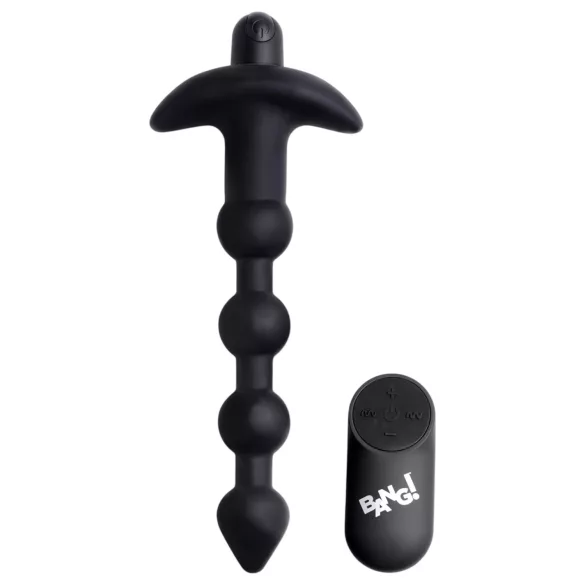 Bang! - polnilni analni vibrator z daljinskim upravljalnikom (črn)