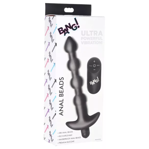 Bang! - polnilni analni vibrator z daljinskim upravljalnikom (črn)