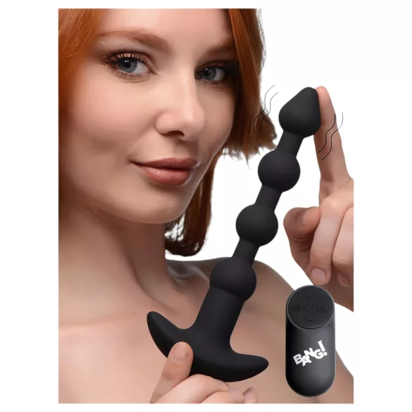 Bang! - polnilni analni vibrator z daljinskim upravljalnikom (črn)