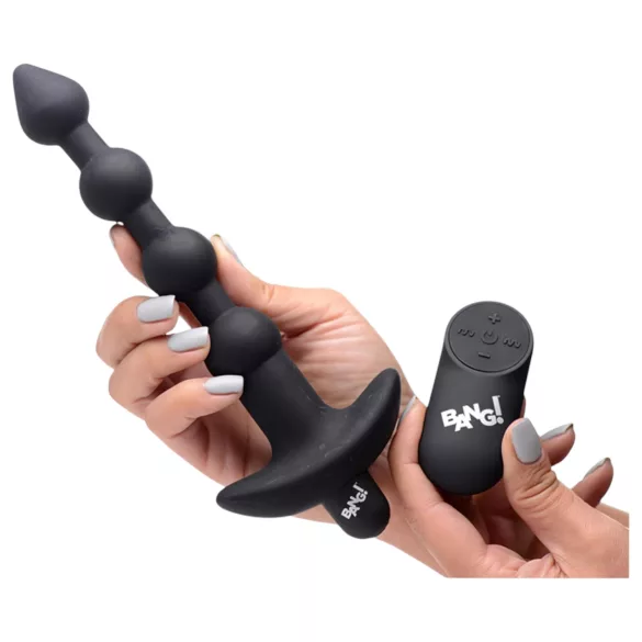 Bang! - polnilni analni vibrator z daljinskim upravljalnikom (črn)