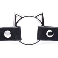   Master Series Kinky Kitty - ovratnica z obročkom za mačjo glavo (črna)