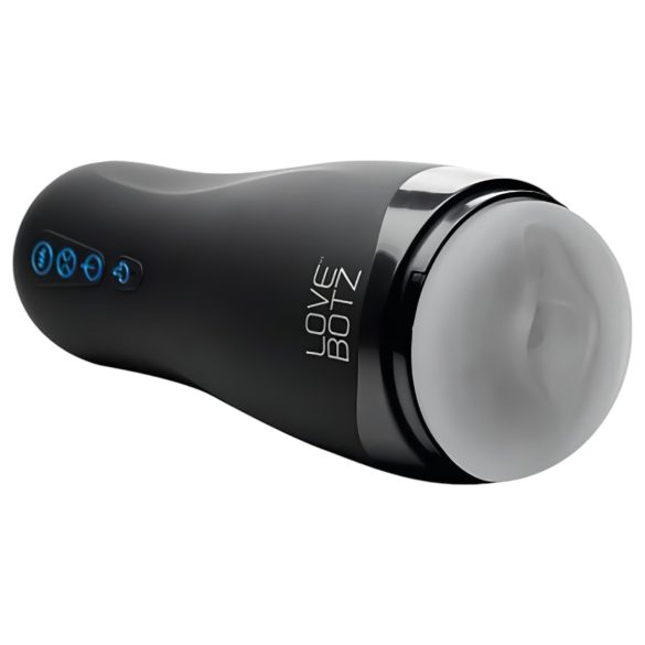 Lovebotz - avtomatski masturbator s sesanjem in vibracijami - vodoodporen, črn