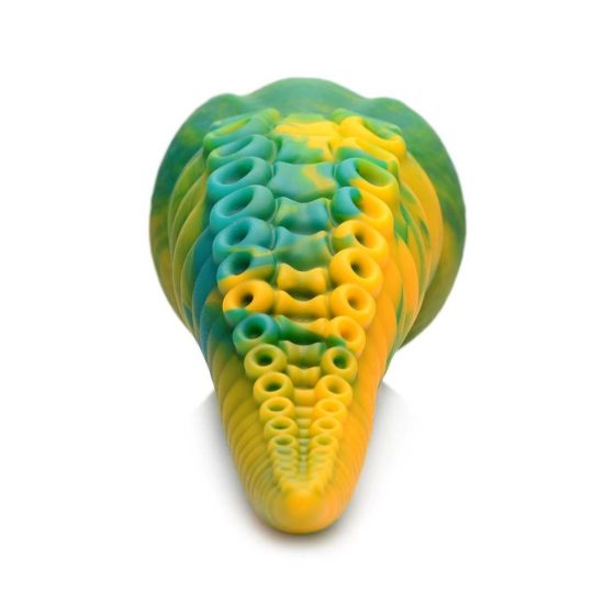 Monstropus Kraken - silikonski dildo z roko hobotnice - 22 cm (rumeno-zelen)