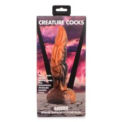   Creature Cocks Ravager - teksturiran silikonski dildo - 20 cm (oranžna)