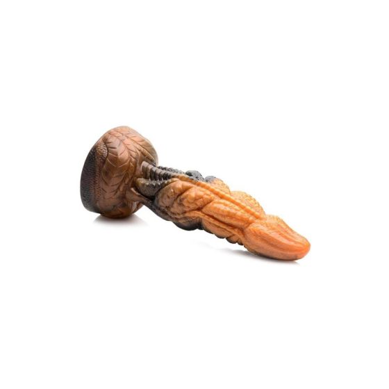 Creature Cocks Ravager - teksturiran silikonski dildo - 20 cm (oranžna)