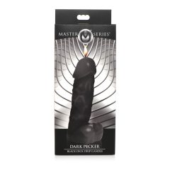   Dark Pecker - sveča za telo - penis s semenčicami - črna (352g)