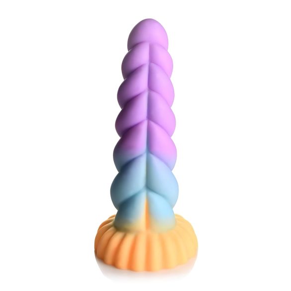 Creature Cocks Mystique - dildo samorog - 21 cm - vijolično-rumena