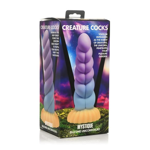 Creature Cocks Mystique - dildo samorog - 21 cm - vijolično-rumena