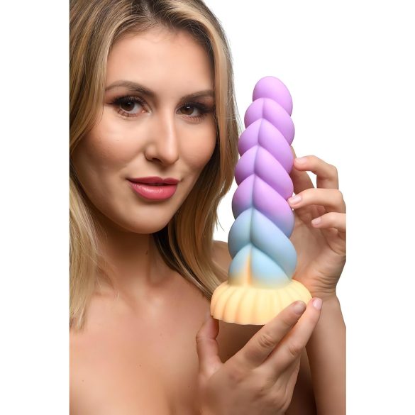 Creature Cocks Mystique - dildo samorog - 21 cm - vijolično-rumena
