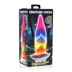   Creature Cocks Tongue - svetleči silikonski dildo - 21 cm (mavrica)